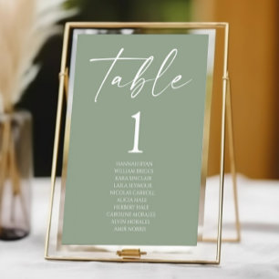 Numeração De Mesa Casamento Verde Mínimo e Minimalista do Sage