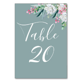 Numeração De Mesa Casamento Verde Sálvia de Verão