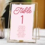 Numeração De Mesa Casamento Vermelho e Rosa Mínimo Moderno<br><div class="desc">Este é um Número de Tabela de Casamento Vermelho e Rosa Mínimo Moderno com Nomes!</div>