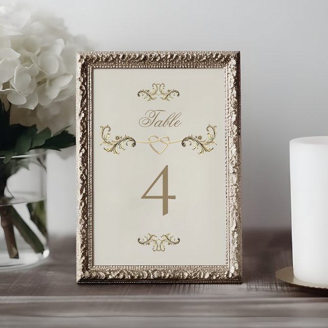 Numeração De Mesa Casamento Vintage Barroco Dourado (Criador carregado)