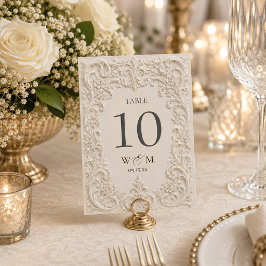 Numeração De Mesa Casamento Vintage Barroco Elegante