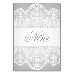 Numeração De Mesa casamento vintage branco de renda de pérolas da Ci