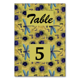 Numeração De Mesa Casamento vintage Dandelion e Dragonfly Themed