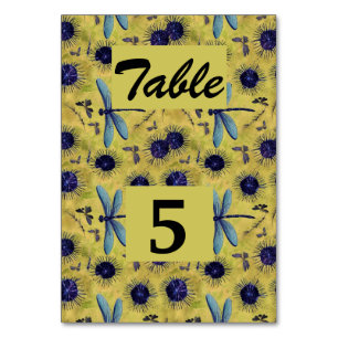 Numeração De Mesa Casamento vintage Dandelion e Dragonfly Themed