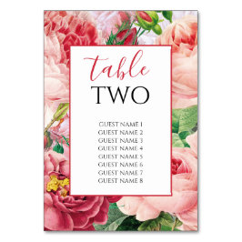 Numeração De Mesa Casamento Vintage Floral & Botânico de Rosas Rosa