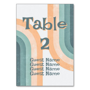 Numeração De Mesa Casamento Vintage Rainbow na década de 70