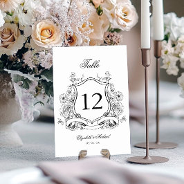 Numeração De Mesa Casamento Vitoriano Elegante Floral Crest