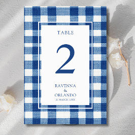 Numeração De Mesa Casamento Xadrez Azul Bebê Azul Marinho Clássico