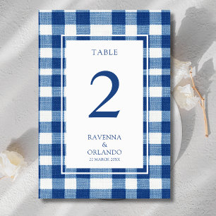 Numeração De Mesa Casamento Xadrez Azul Bebê Azul Marinho Clássico