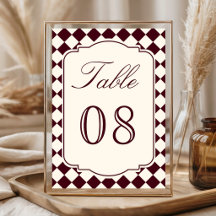 Casamento Xadrez Marfim Burgundy Old Money Vintage