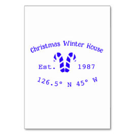 Numeração De Mesa Casas de Natal de inverno, doces azuis. Ano