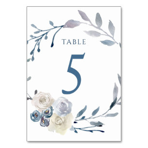 Numeração De Mesa cascalho azul floral nº 5