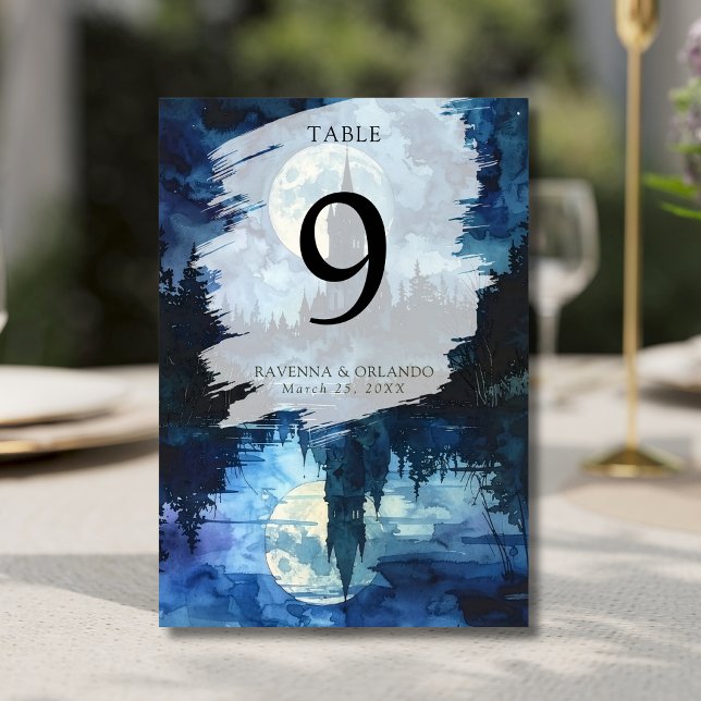 Numeração De Mesa Castelo do Bosque Assombrado Romance Lua Cheia Cas (Criador carregado)