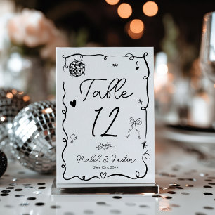 Numeração De Mesa Casual branco-branco-branco-esquisito-preto