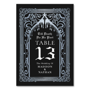 Numeração De Mesa Catedral de Casamento Vampiro Gótico Prateado