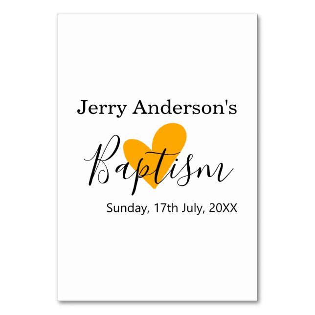 Numeração De Mesa Catholic baptism kids modern simple QR minimal (Frente)