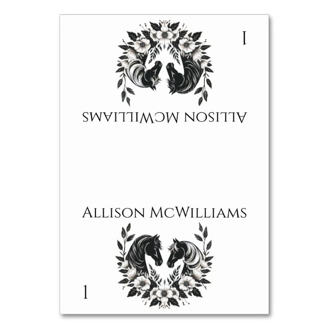 Numeração De Mesa Cavalos de Casamento e Flores do País (Frente)