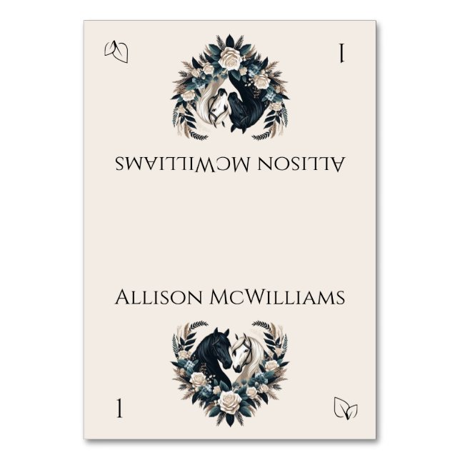 Numeração De Mesa Cavalos de Casamento no Amor- Vegetariano (Frente)