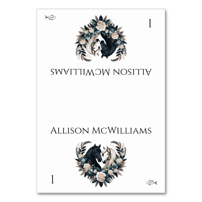 Numeração De Mesa Cavalos de Casamento no Peixe Apaixonado (Frente)