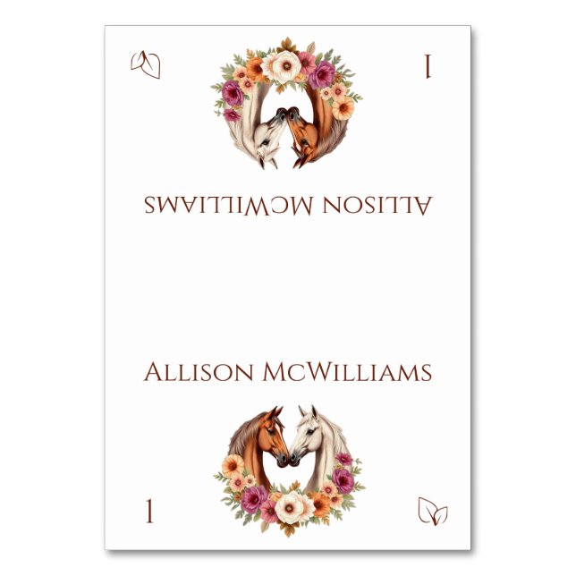 Numeração De Mesa Cavalos Ocidentais do País - Ícone Vegetariano (Frente)