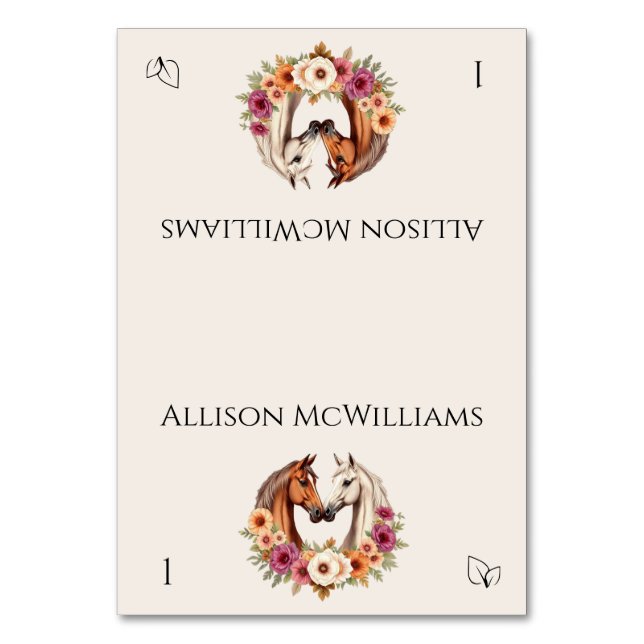 Numeração De Mesa Cavalos Ocidentais do País - Ícone Vegetariano (Frente)