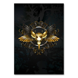 Numeração De Mesa Caveira de ouro sobre fundo preto