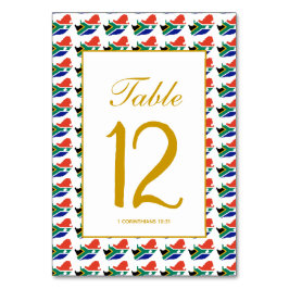 Numeração De Mesa Celebração da ÁFRICA do SUL Casamento Cristão Banq