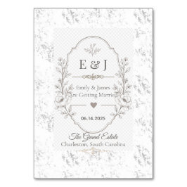 Numeração De Mesa Celebração de Casamento Romântico de Luxo Design