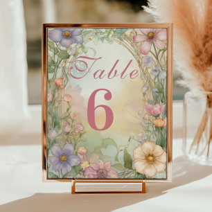 Numeração De Mesa Celebração de Quinceanera Floral Rosa Cor-de-Rosa