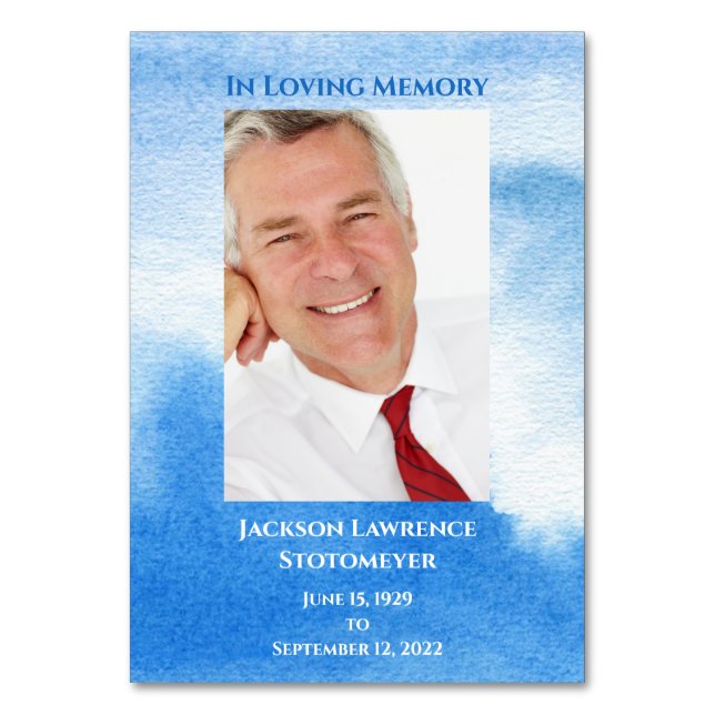 Numeração De Mesa Celebração do Funeral Náutico da Foto da Vida (Frente)