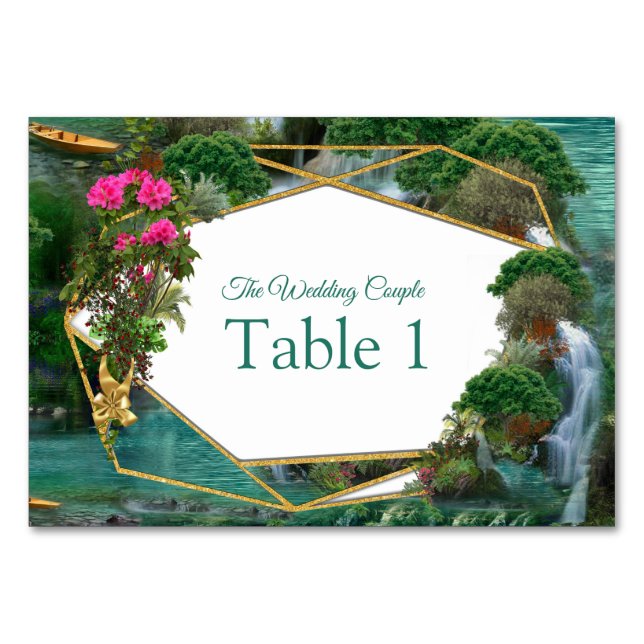 Numeração De Mesa Celebração no lago da fantasia mágica (Frente)