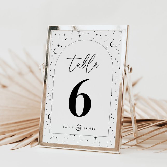 Numeração De Mesa Celestial Arranjado (Zazzle Celestial Arched Wedding Table Number)