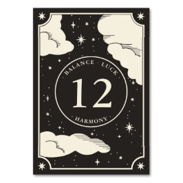 Numeração De Mesa Celestial Boho Tarot Número da Tabela Fortune