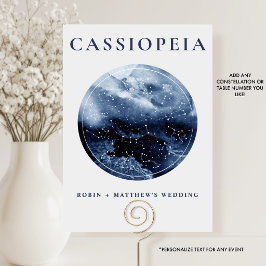 Numeração De Mesa Celestial, Qualquer Constelação Azul e Cinza