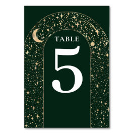 Numeração De Mesa Celestial Stars Emerald Green Wedding