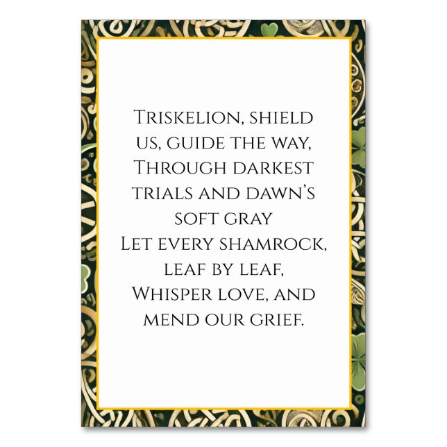 Numeração De Mesa Celtic Bloom (Frente)