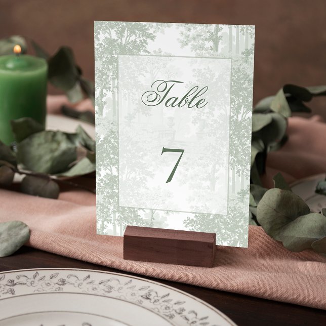 Numeração De Mesa Cenário de Toile de Verde Salvia Clássico para Cas (Criador carregado)