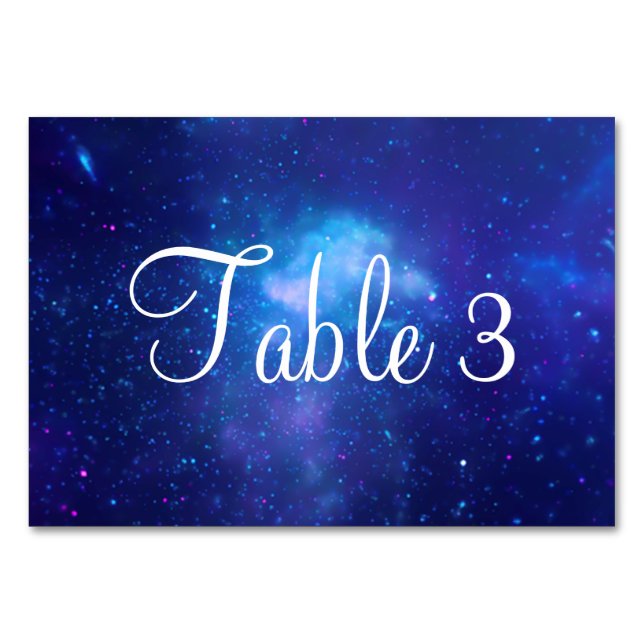 Numeração De Mesa Centro Galáctico Aqua Blue Via Láctea Celestial (Verso)