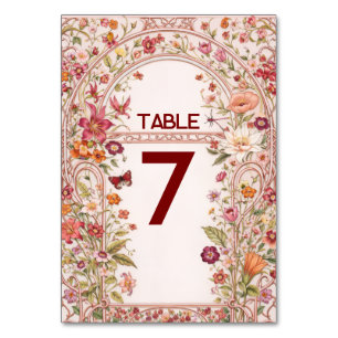 Numeração De Mesa Chá de Bebê de Noiva Jardim Floral Vintage