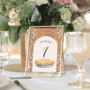 Numeração De Mesa Chá de fraldas de Garota Floral Laranja de Pequena