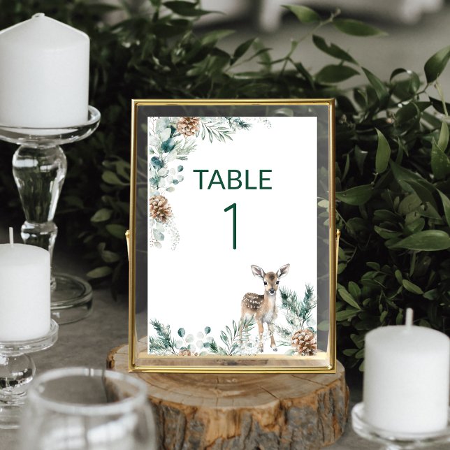 Numeração De Mesa Chá de fraldas de veados da floresta russa (This cute baby shower number is perfect for a rustic, woodland animal theme)