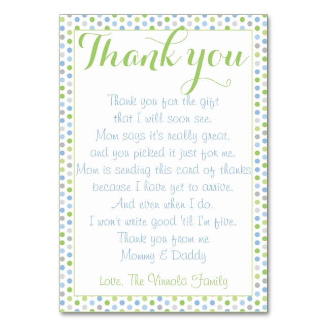 Numeração De Mesa Chá de fraldas Obrigado pelo bebê (Frente)