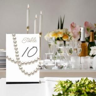 Numeração De Mesa Chá de panela de Colar de Pérolas Elegante