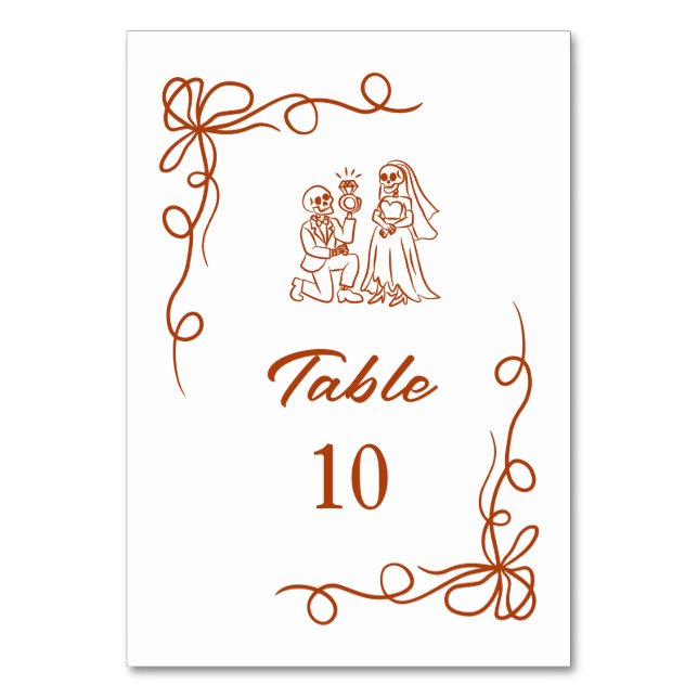 Numeração De Mesa Chá de panela de Dia das Bruxas Desenhado à Mão (Frente)