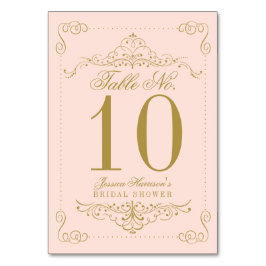 Numeração De Mesa Chá de panela de espiral do Ornamentado rosa e Dou