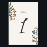 Numeração De Mesa Chá de panela Inverso Colorido Desenhado À Mão<br><div class="desc">Número de tabela caprichosa e caprichosa com um design de rabisco de flor colorido,  acompanhado de uma fonte casual e escrita à mão.</div>