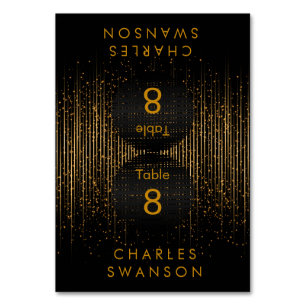 Numeração De Mesa Chá ouro   Coloque as placas com texto DIY