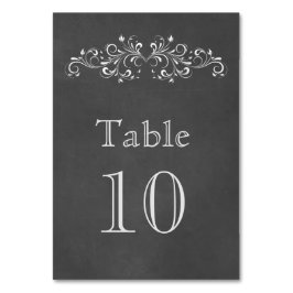 Numeração De Mesa Chalkboard Flourish e Swirl | Número de Tabela Wed