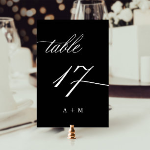 Numeração De Mesa Chamada Caligráfica Romântica Casamento Número 17,