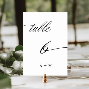 Numeração De Mesa Chamada Caligráfica Romântica Casamento Número 6,